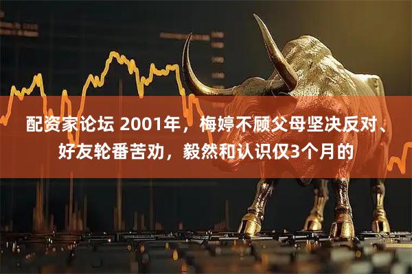 配资家论坛 2001年，梅婷不顾父母坚决反对、好友轮番苦劝，毅然和认识仅3个月的